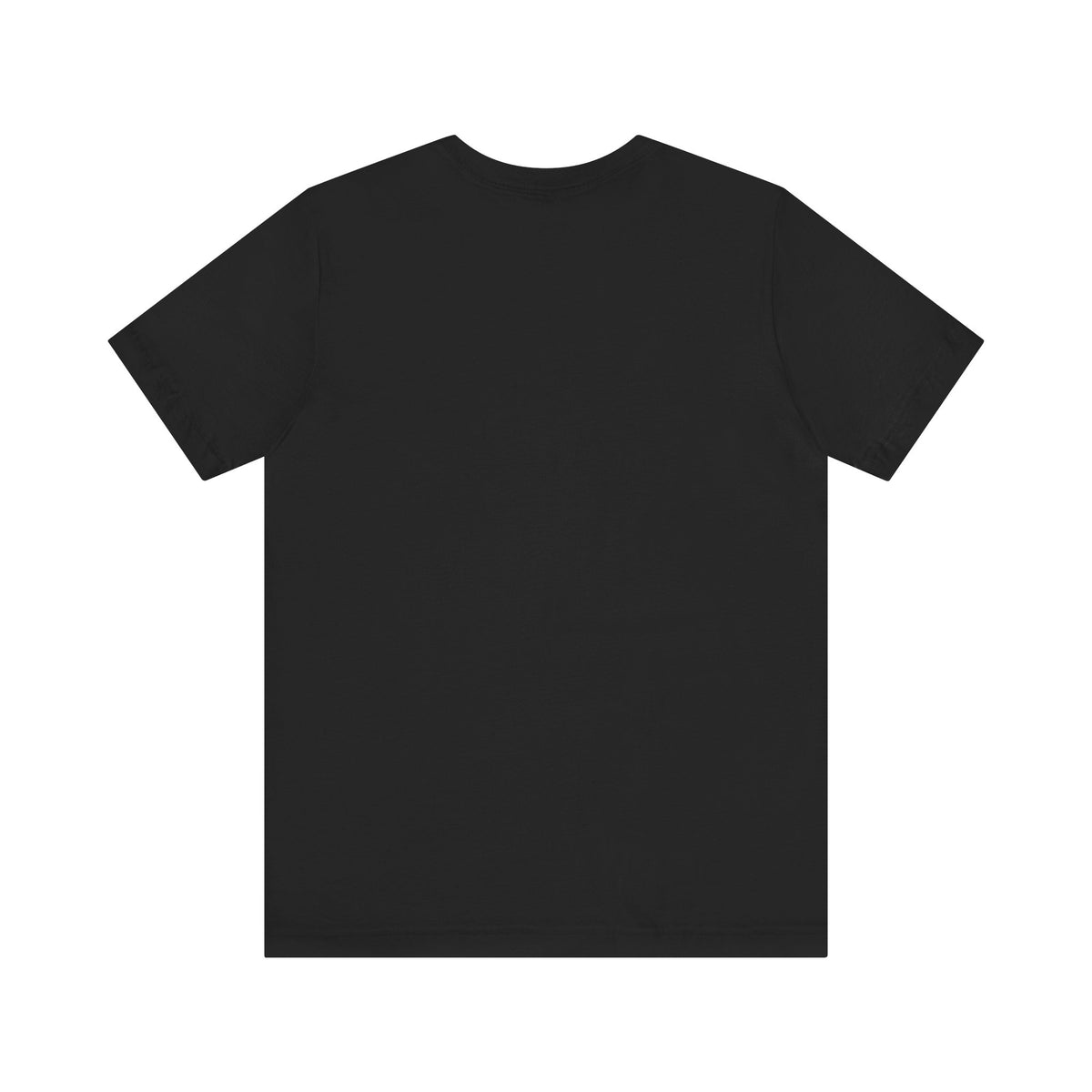 Back view of black Bella+Canvas 3001 unisex T-shirt