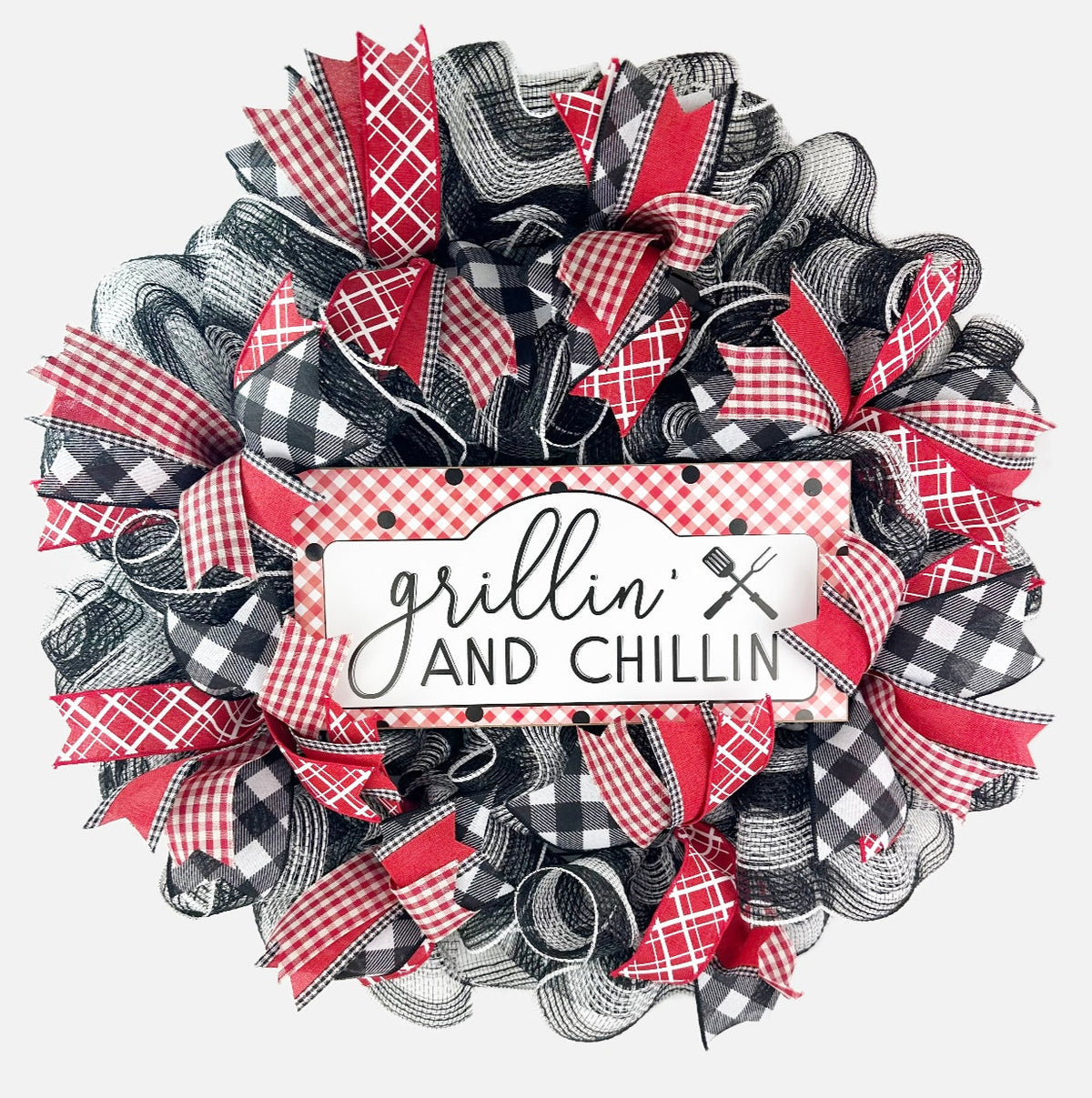 Father's Day BBQ themed farmhouse wreath