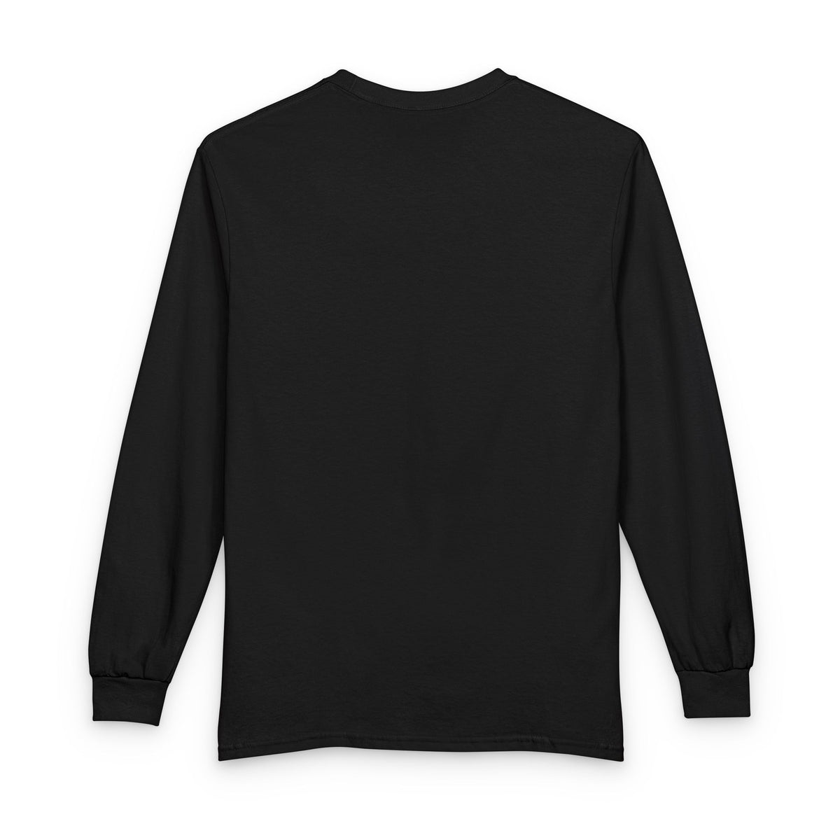 Back view of black Gildan 5400 unisex long sleeve shirt