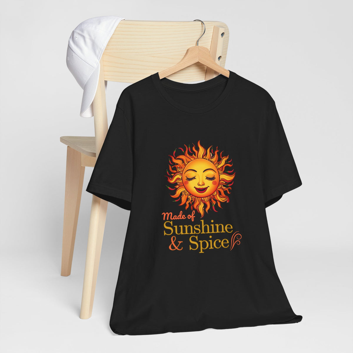 ire & Sunshine black unisex graphic T-shirt displayed in lifestyle setting